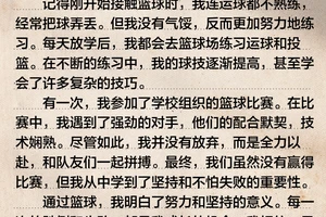 篮球训练的作文300